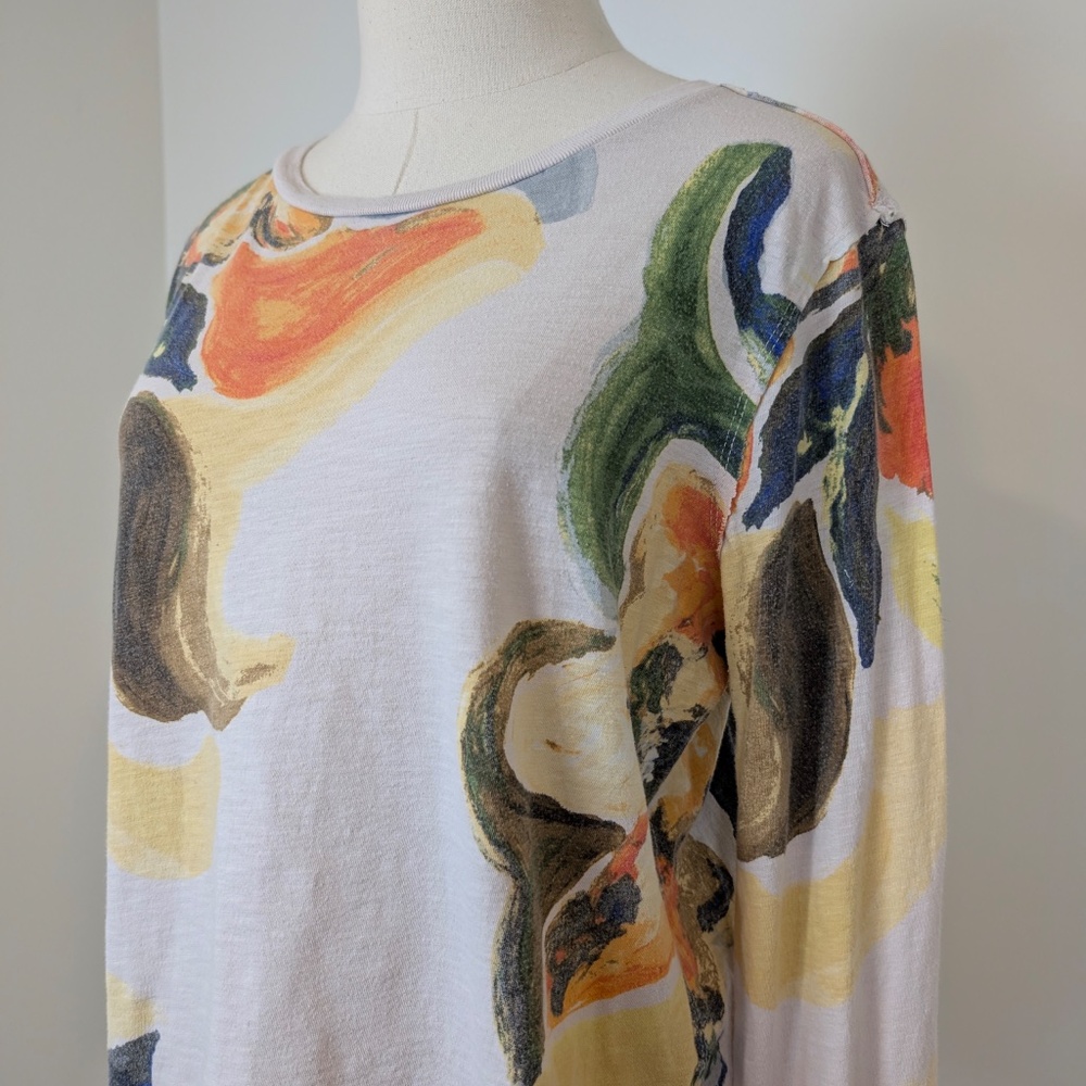 by Anthropologie Maeve Abstract Long Sleeve Tee Top T-shirt Size Small - Picture 5 of 7